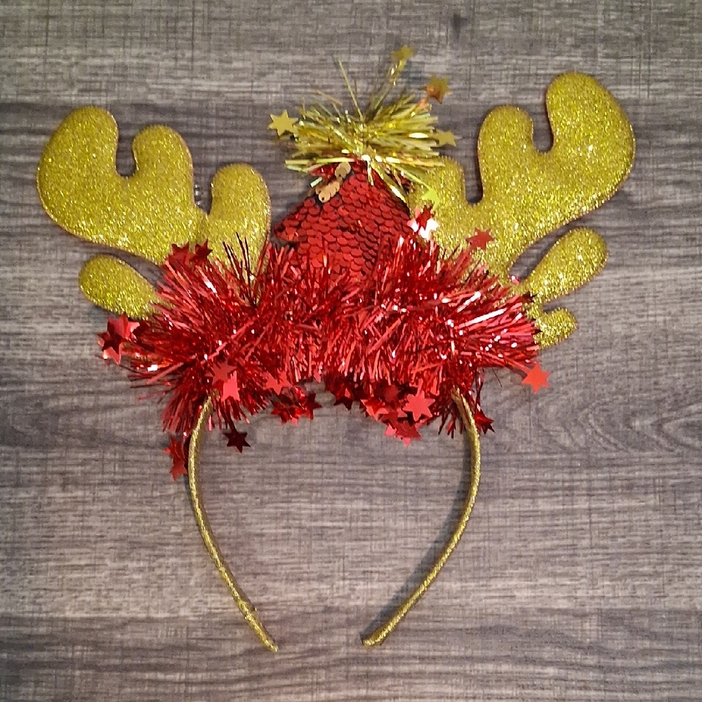 Festive Christmas Reindeer Antler Headband